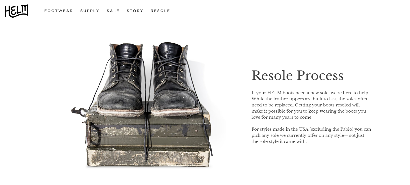 Helm boots homepage shopify customer service